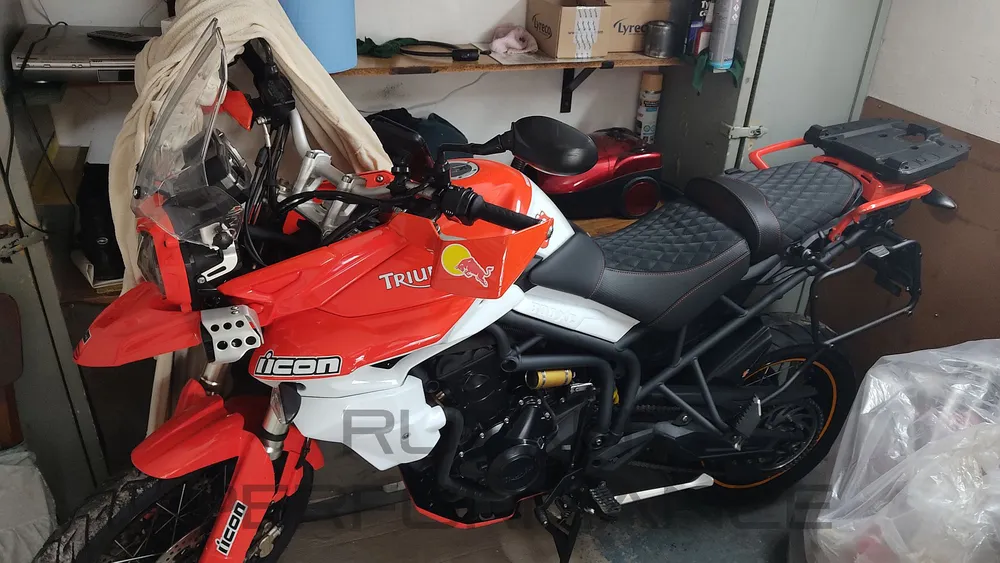 ÚPRAVA SEDLA -Tiger 800 - moto 7 DT